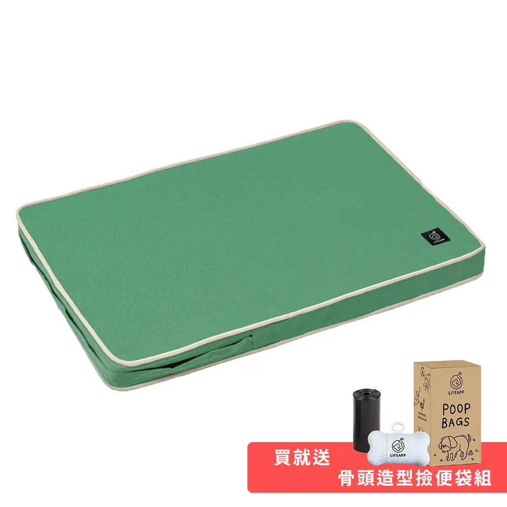 買就送骨頭造型撿便袋組▶LIFEAPP經典透氣睡墊/透氣綠/XS