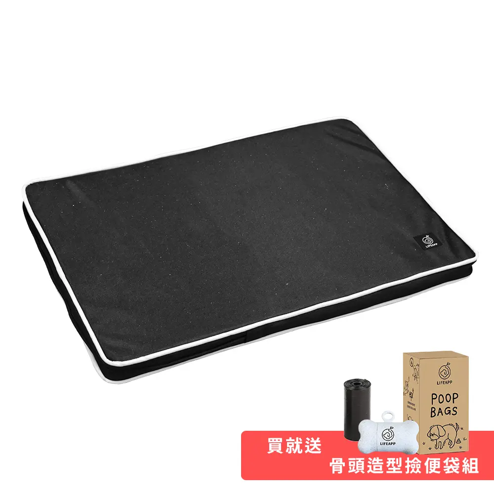 LIFEAPP經典透芯涼睡墊/曜石黑/M  !!買就送骨頭造型撿便袋組!!