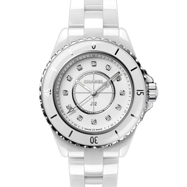 【Chanel 香奈兒】J12系列 白陶瓷 H5703 時鑽 石英款 33mm