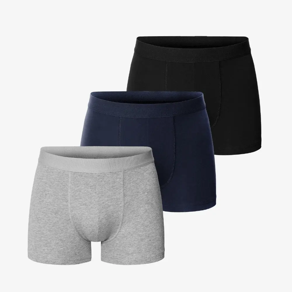 Bread & Boxers 三件組 有機棉男用四角內褲/ 黑/灰/深藍/ S