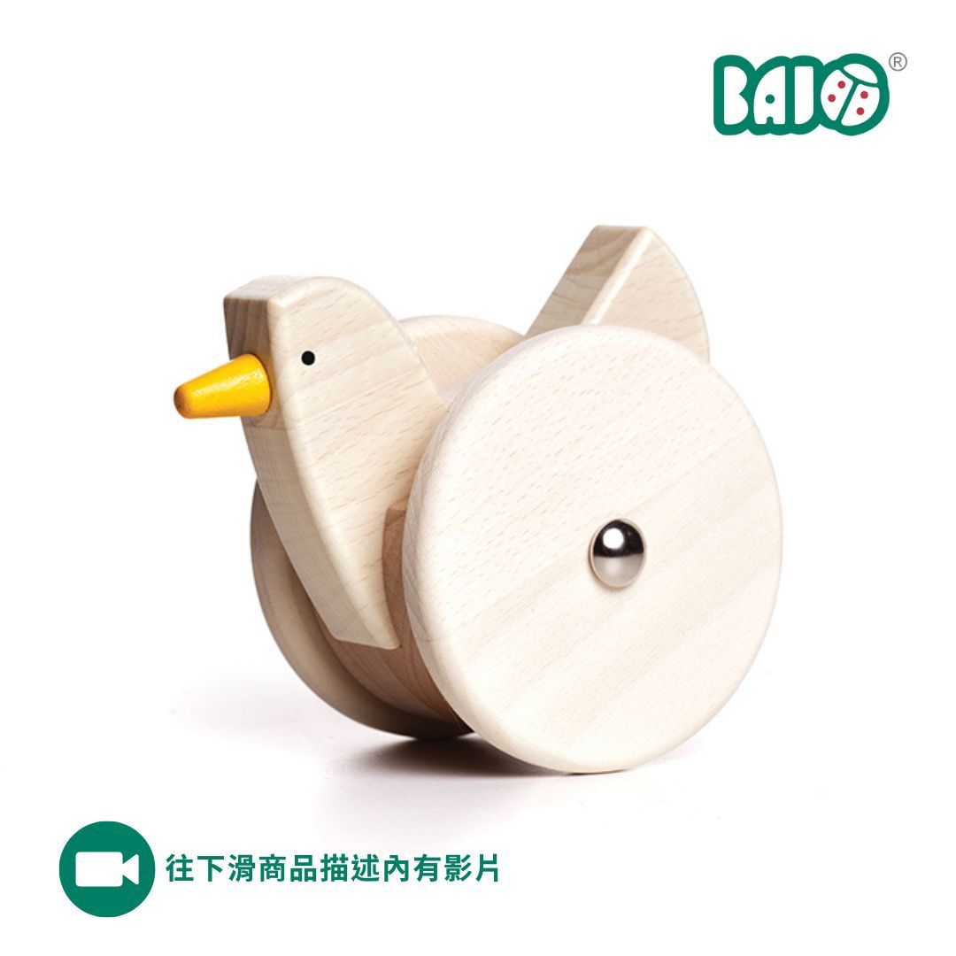 BAJO動物系列/ 搖搖小雞啟蒙木玩/ 原木色