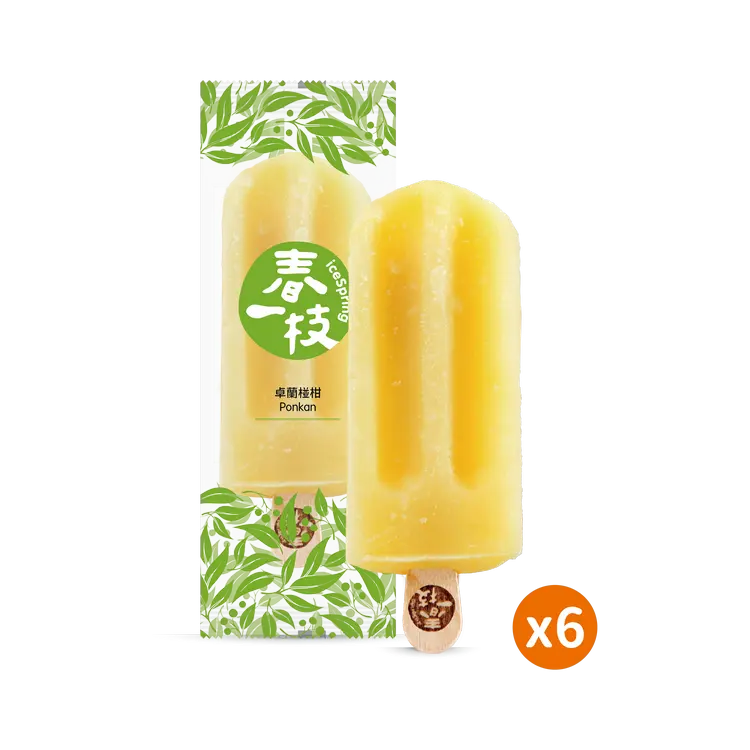 【春一枝】天然水果手作冰棒6入組/ 椪柑口味