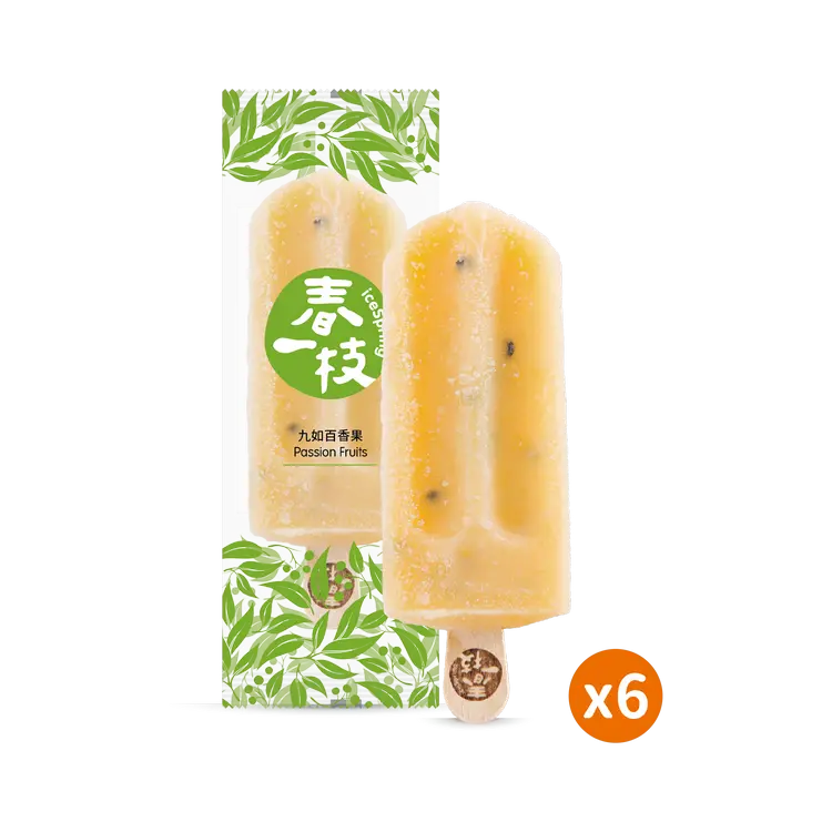 【春一枝】天然水果手作冰棒6入組/ 百香果口味