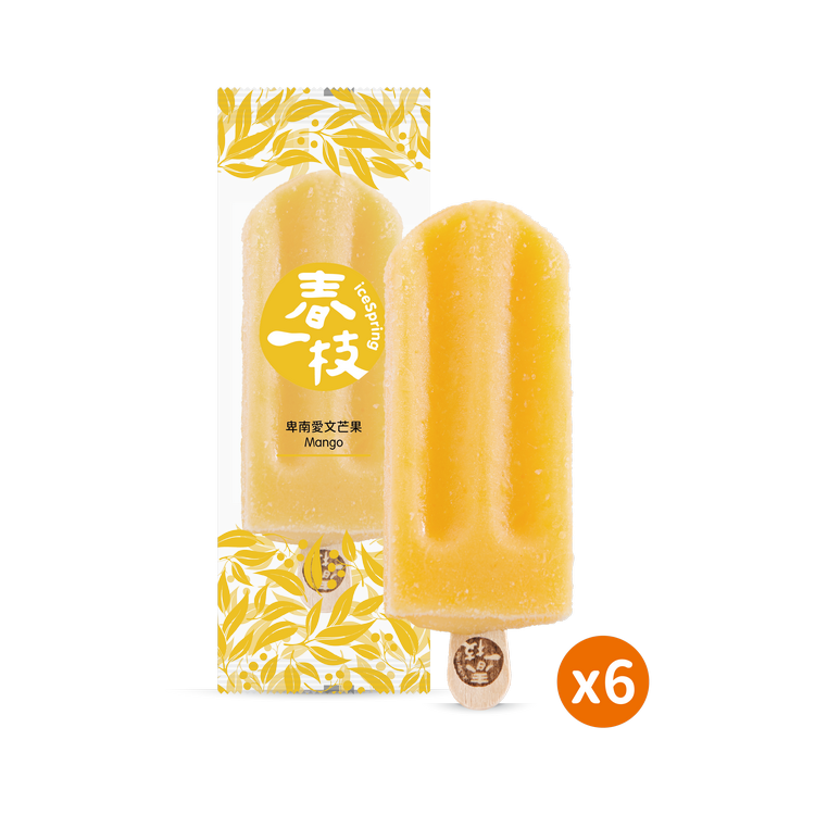 【春一枝】天然水果手作冰棒6入組/ 愛文芒果口味