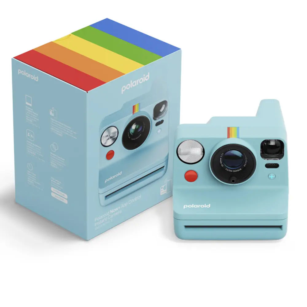 Polaroid 寶麗萊 Now+ G3 第三代拍立得相機 + I-Type 彩色白框相紙一盒 公司貨/ 亮冰藍