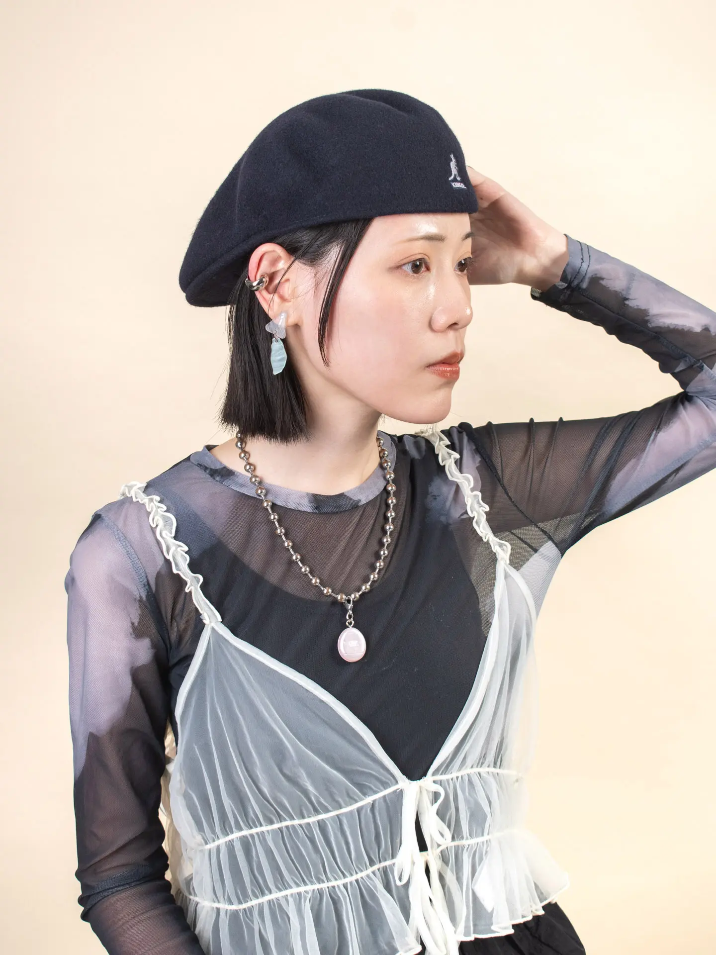 KANGOL 504 WOOL鴨舌帽/ 深藍色/ M
