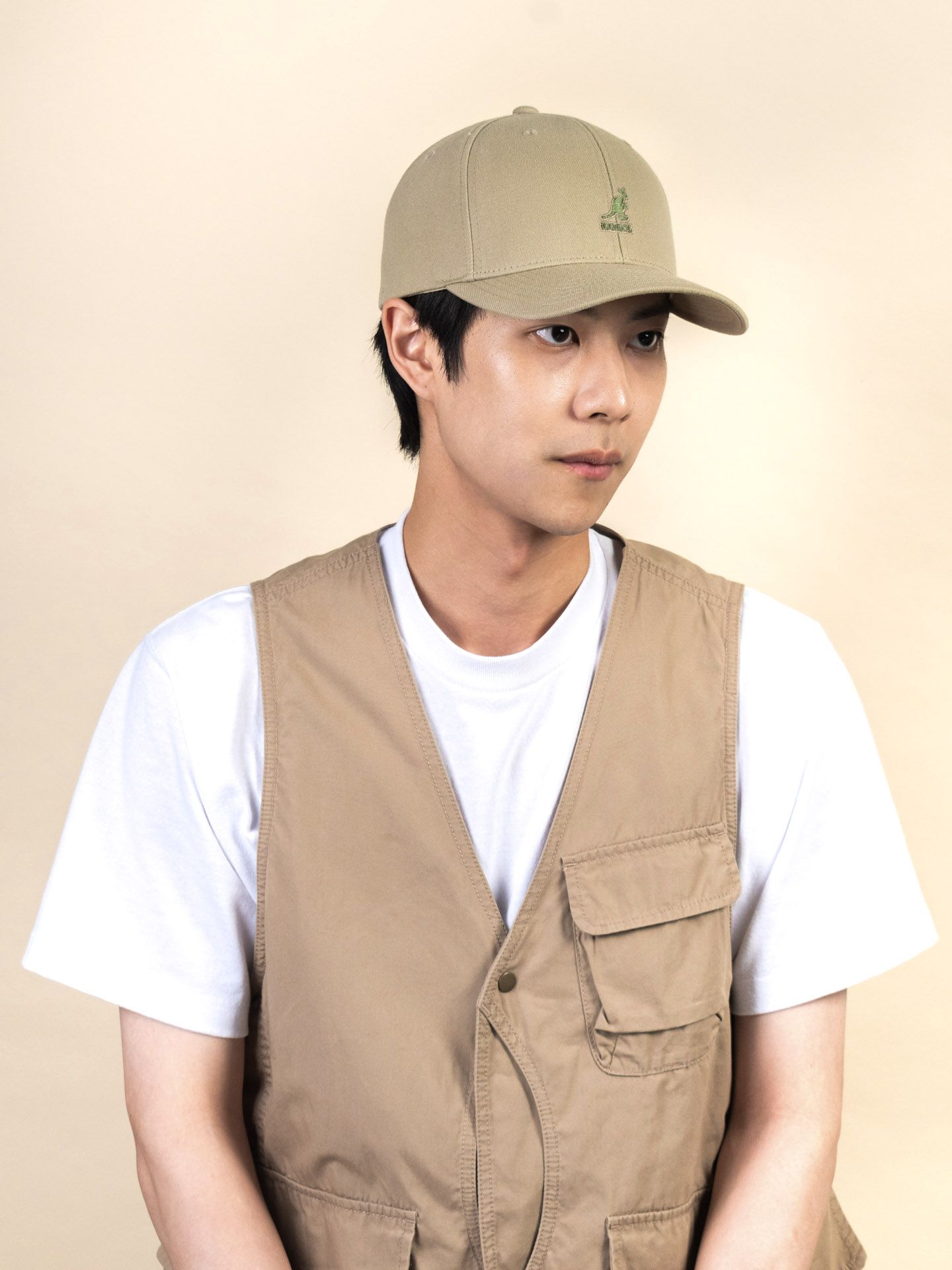 KANGOL WOOL FLEXFIT BASEBALL棒球帽/ 淺褐色/ S-M