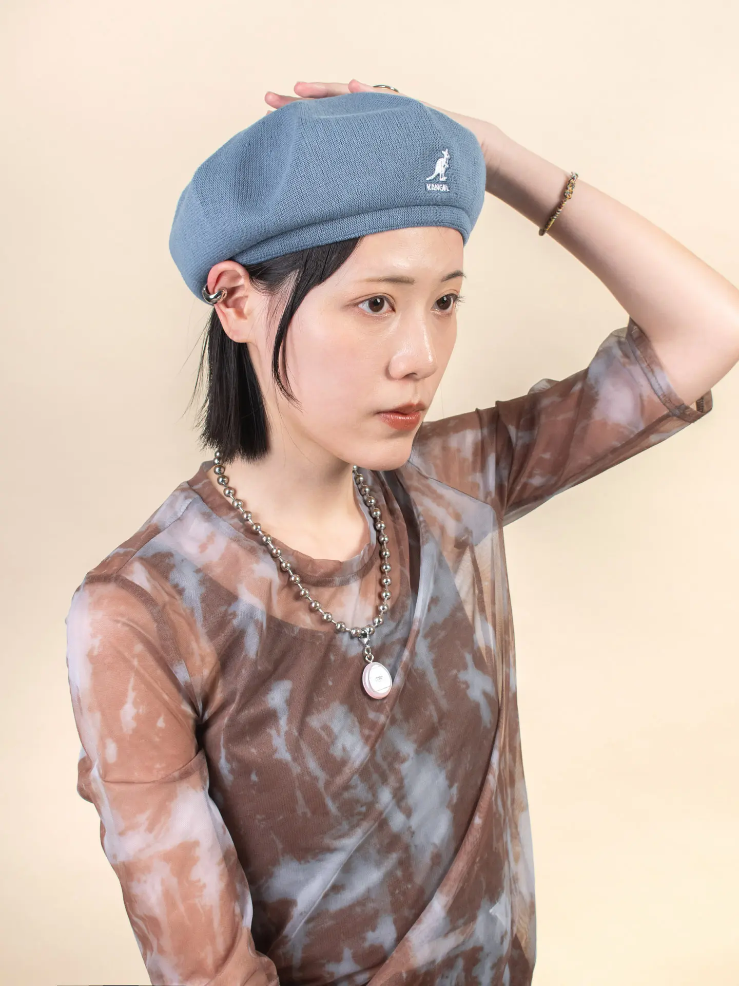 KANGOL BAMBOO JAX BERET貝蕾帽/ 牛仔藍/ M