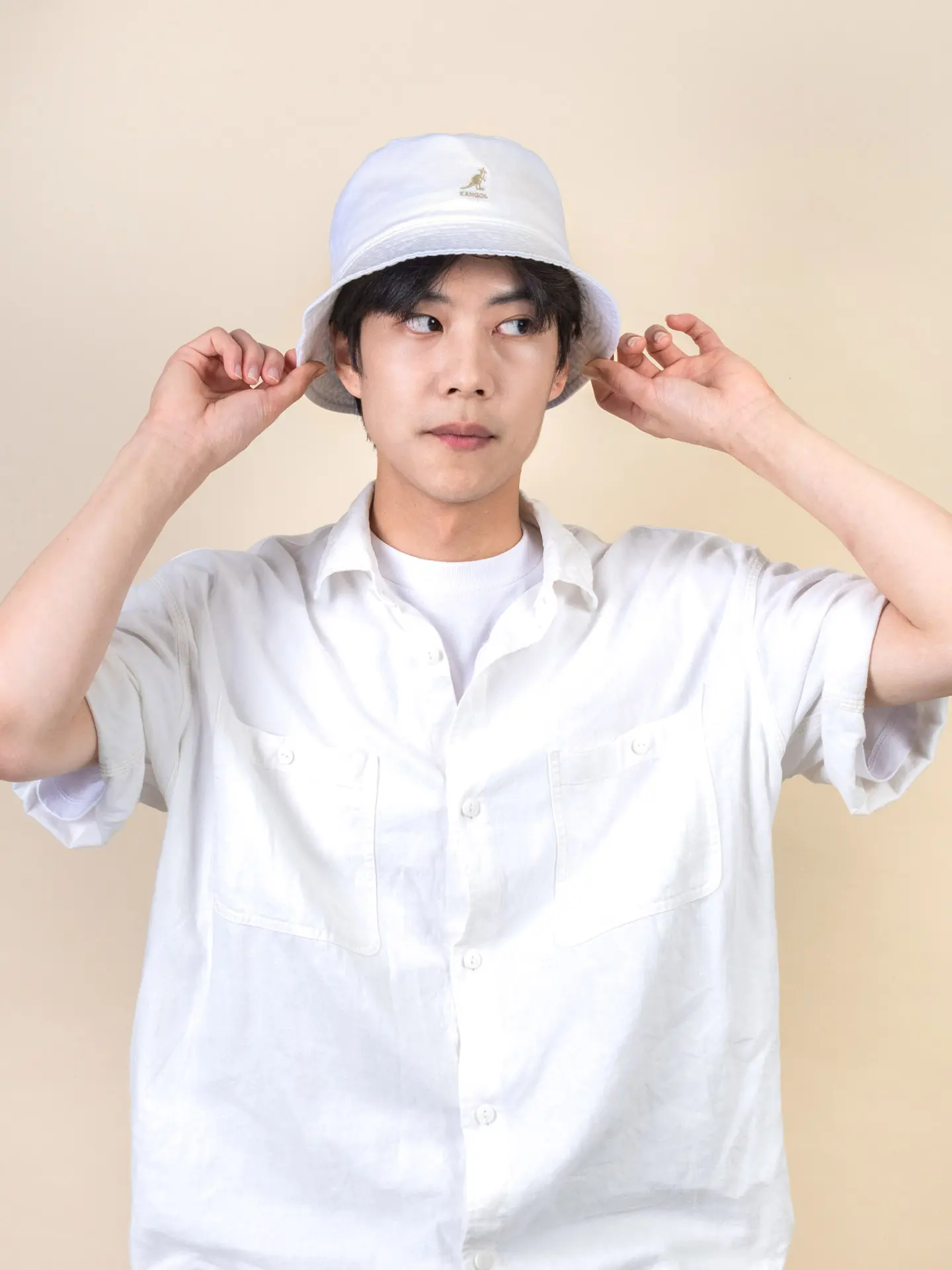 KANGOL WASHED BUCKET漁夫帽/ 白色/ M