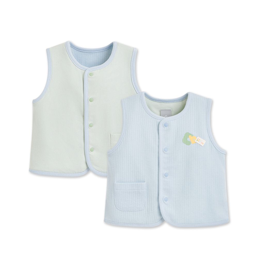 【奇哥】CHIC BASICS系列 男女童裝 雙面穿背心/ 雲朵藍/ 3歲