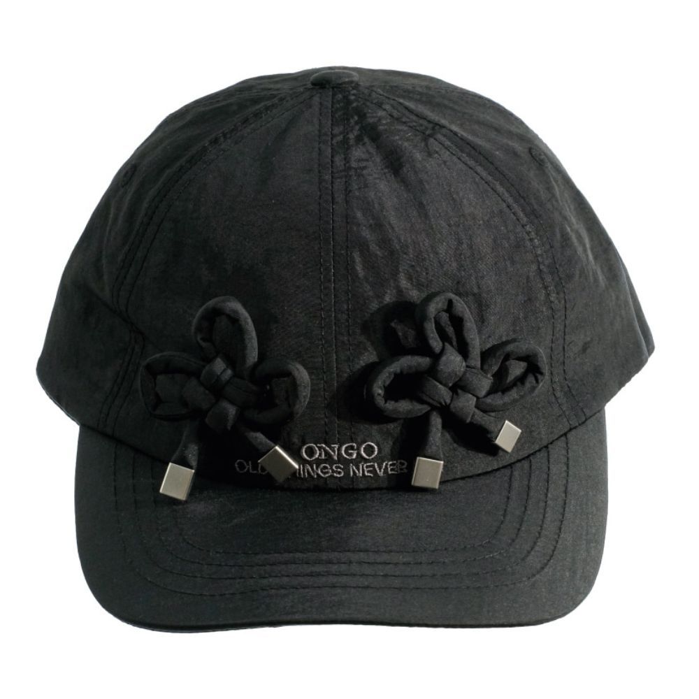 韓國 ONGO NYLON CLOVER CAP 經典綁帶尼龍棒球帽/ 黑色BLACK