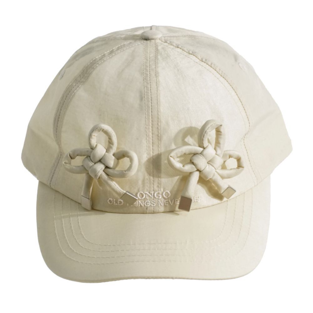 韓國 ONGO NYLON CLOVER CAP 經典綁帶尼龍棒球帽/ 米白IVORY