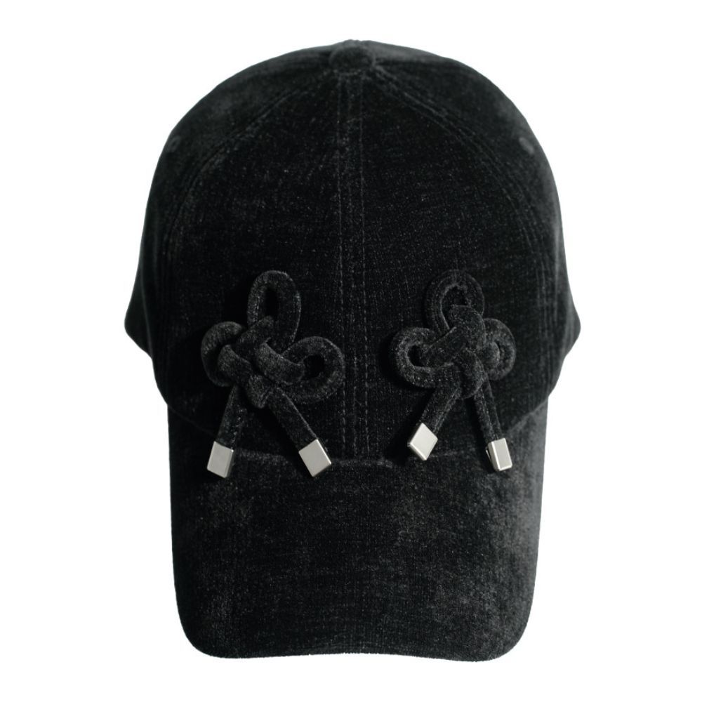 韓國 ONGO DOUBLE CLOVER CAP 雙葉四葉草綁帶棒球帽/ 黑色BLACK