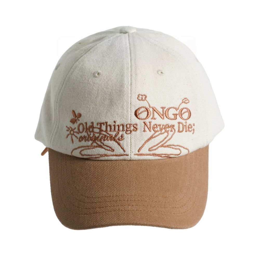 韓國 ONGO FLOWER KNOT CAP 花型綁帶棒球帽/ 駝色CAMEL