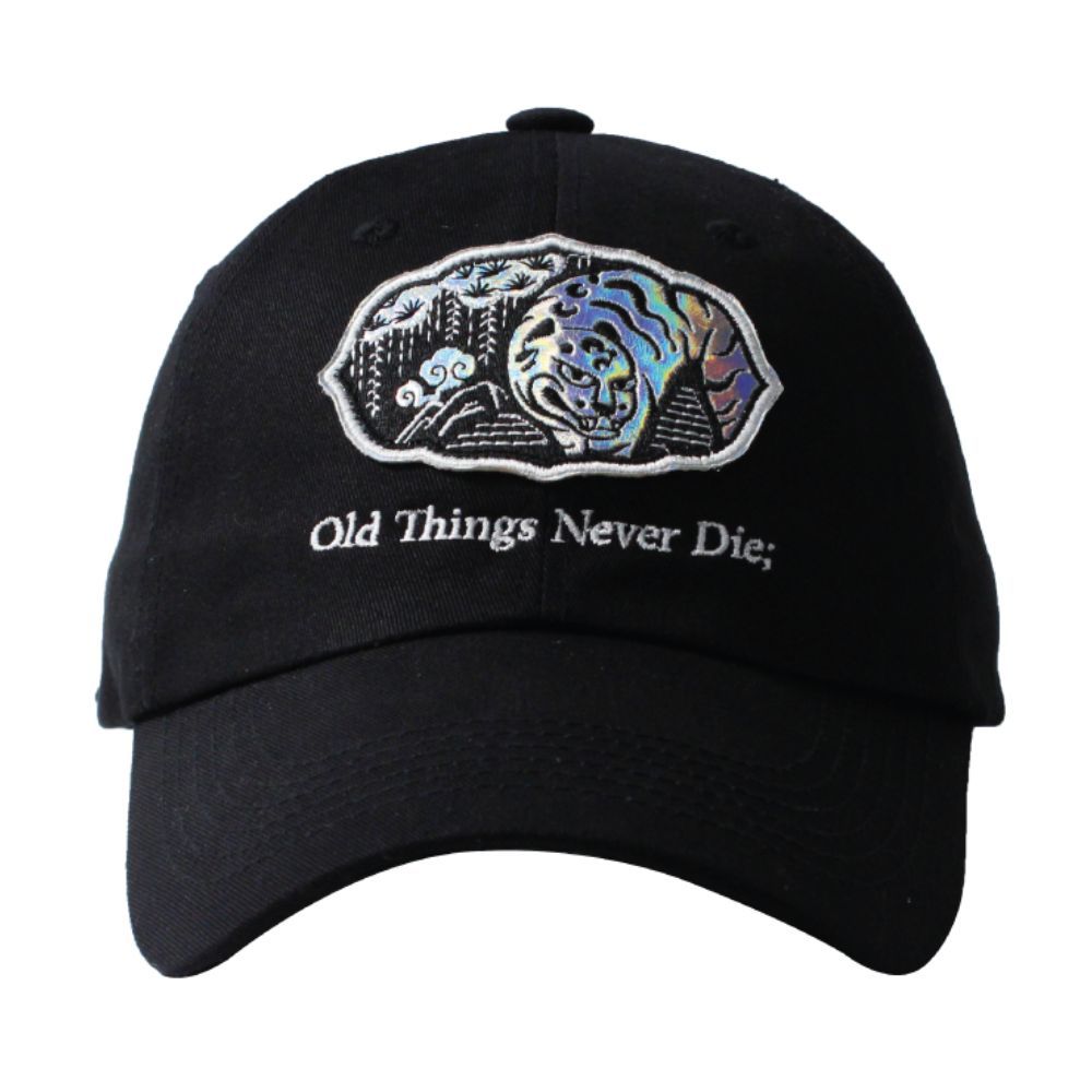 韓國 ONGO TIGER KNOT CAP 老虎圖案綁帶球帽/ 黑色BLACK