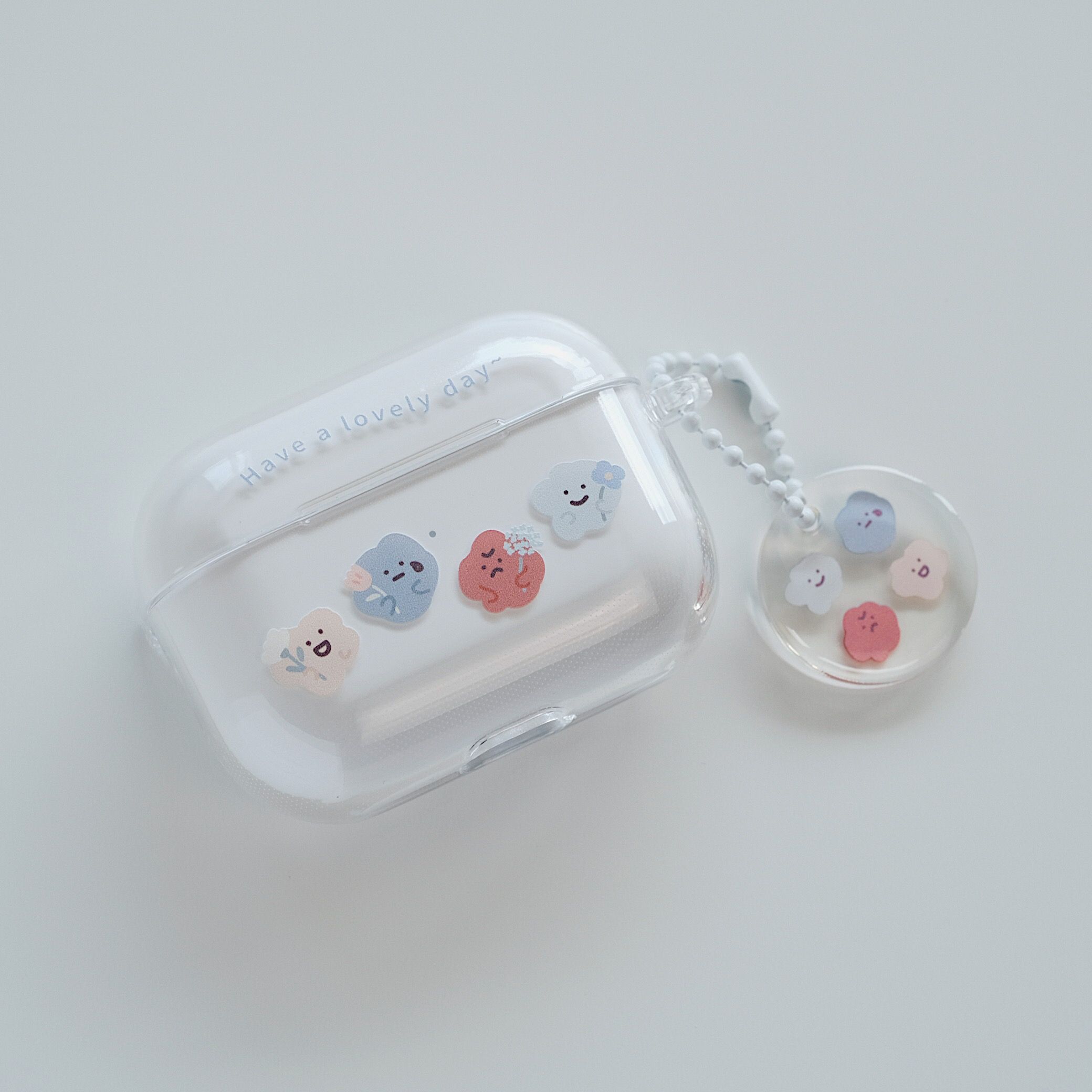方坊 連體透明耳機保護套/ 小花喜怒哀樂/ AirPods Pro 2