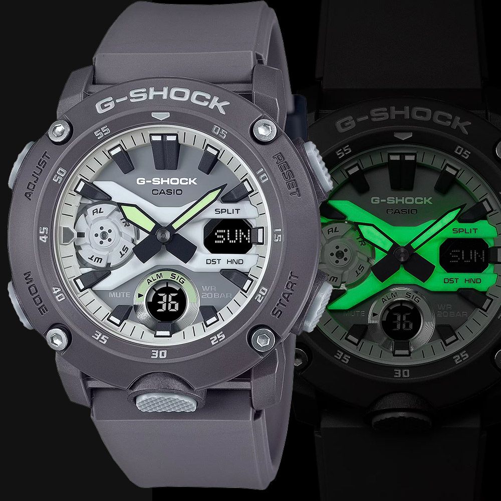 CASIO 卡西歐 G-SHOCK 綠光系列運動手錶 GA-2000HD-8A