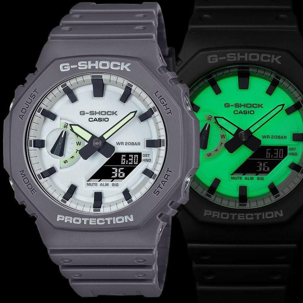 CASIO 卡西歐 G-SHOCK 綠光系列 八角 手錶 GA-2100HD-8A