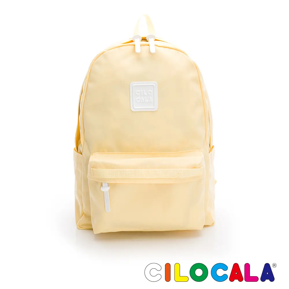 CILOCALA 亮彩尼龍防潑水後背包-大 布丁黃