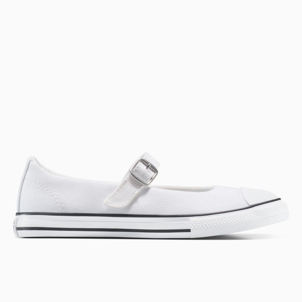 韓國 Converse Chuck Taylor 童鞋 大童17-21 瑪莉珍鞋 經典白/ 預購 17 cm