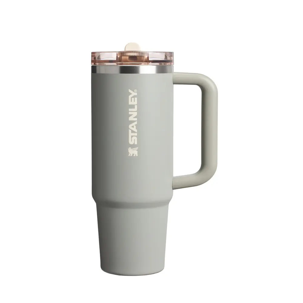 STANLEY防漏吸管隨手杯/ 0.88L/ 鼠尾草灰