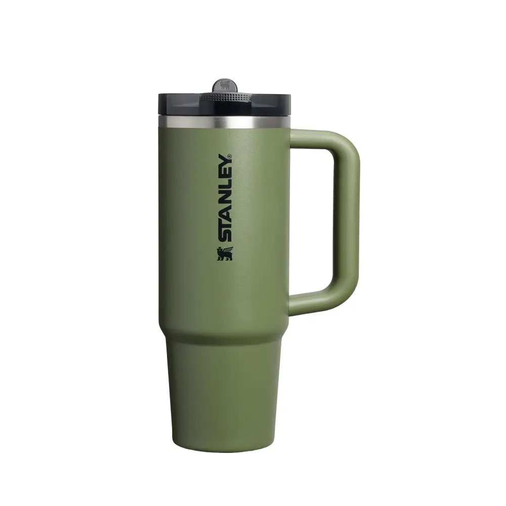 STANLEY防漏吸管隨手杯/ 0.88L/ 軍綠色