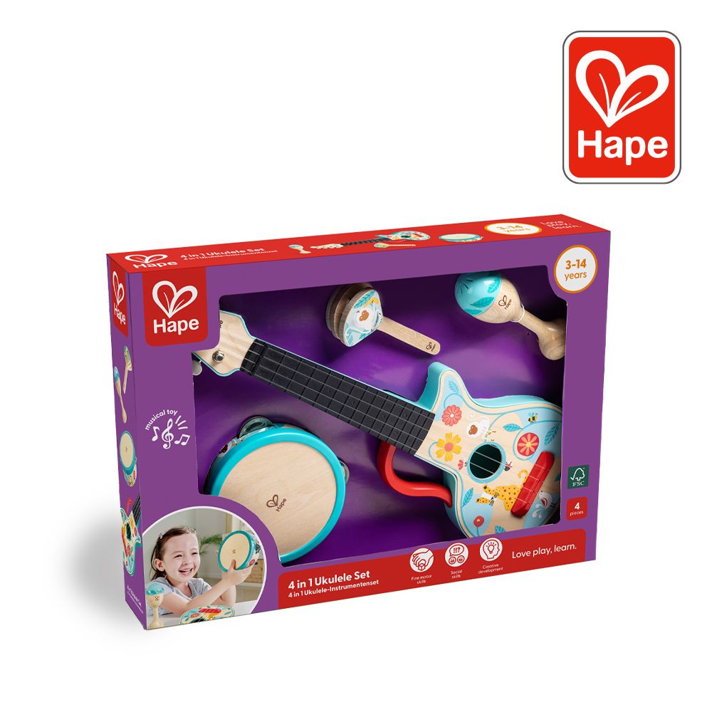 德國Hape 4合1打擊樂器組