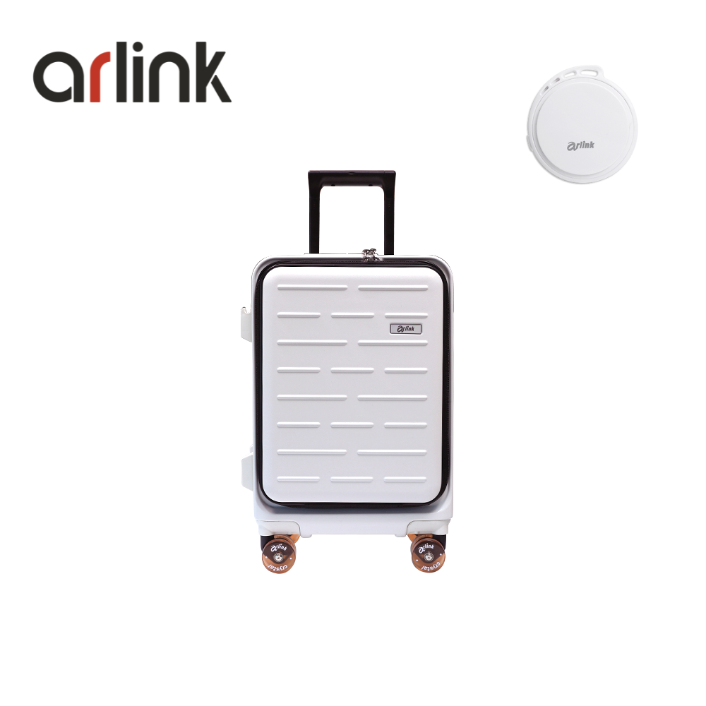 arlink Flip系列 多功能1:9上掀式 20吋行李箱 水晶輪+防丟定位追蹤器/ 星辰白組合