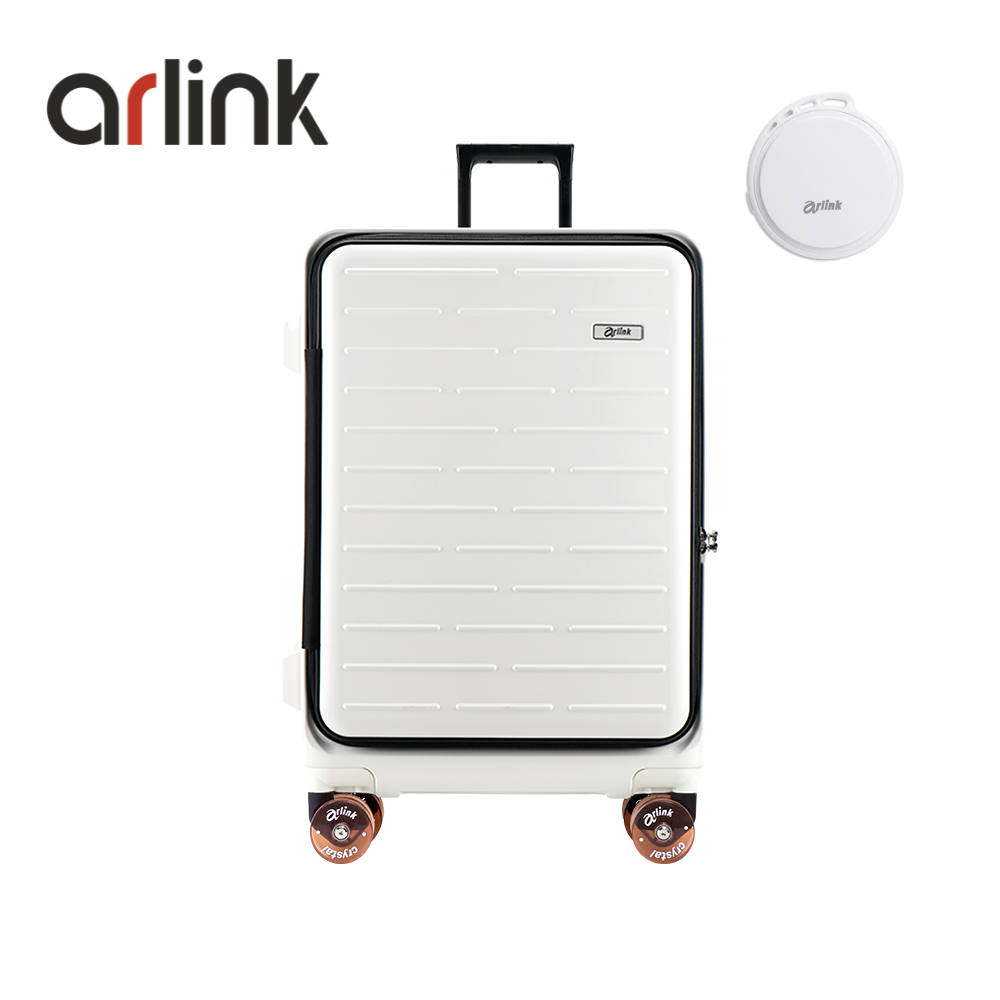 arlink Flip系列 多功能1:9上掀式 29吋行李箱 水晶輪+防丟定位追蹤器/ 星辰白組合