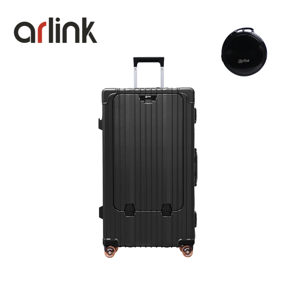 arlink Carry系列 多功能前開獨立款 鋁框純PC 30吋行李箱 水晶輪+防丟定位追蹤器/ 鋰石灰組合