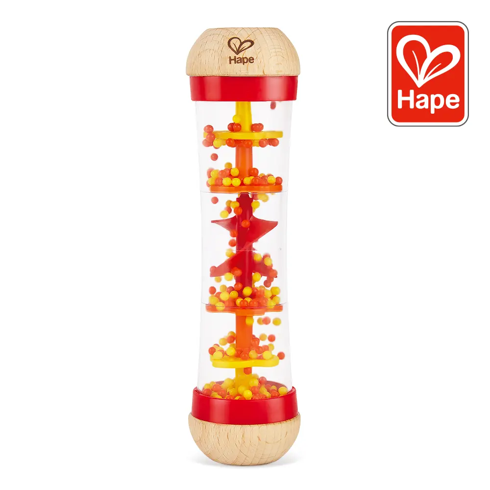 德國Hape 木製雨聲安撫音樂沙鈴(紅)