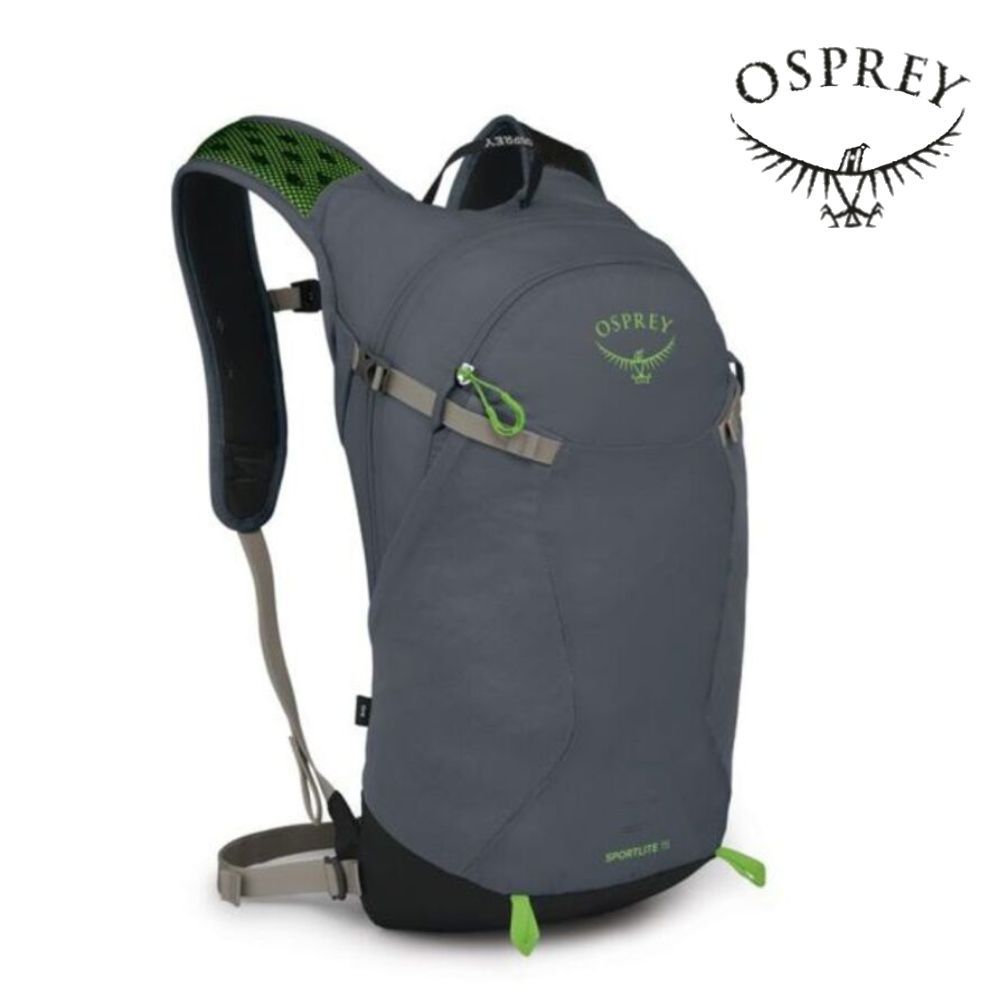 【Osprey 美國】Sportlite 15L 輕量透氣運動背包 鎢鋼灰/灰狼｜多用途背包 健行背包 登山背包 旅行背包