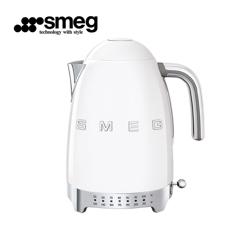 【SMEG】義大利復古美學 控溫式電熱水壺-珍珠白