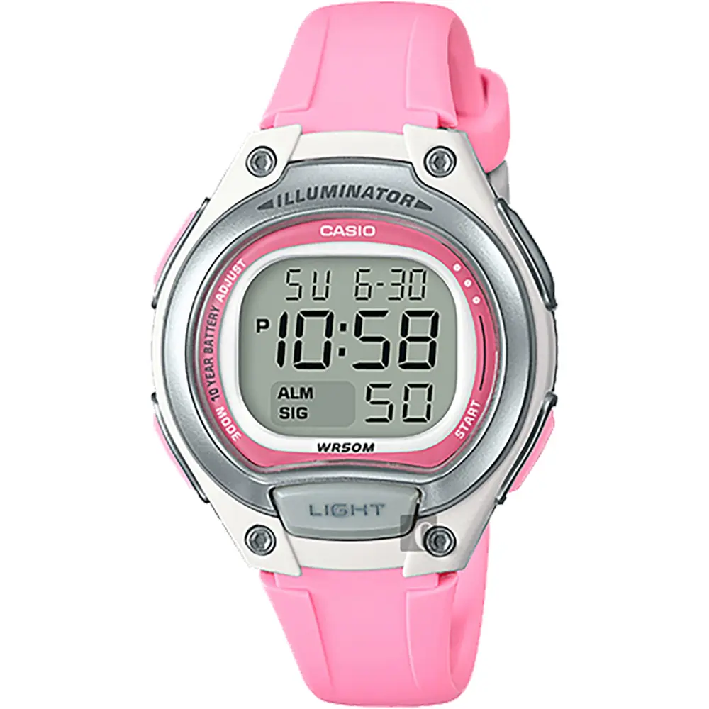 CASIO 卡西歐 10年電力輕巧運動手錶-粉紅 LW-203-4AV