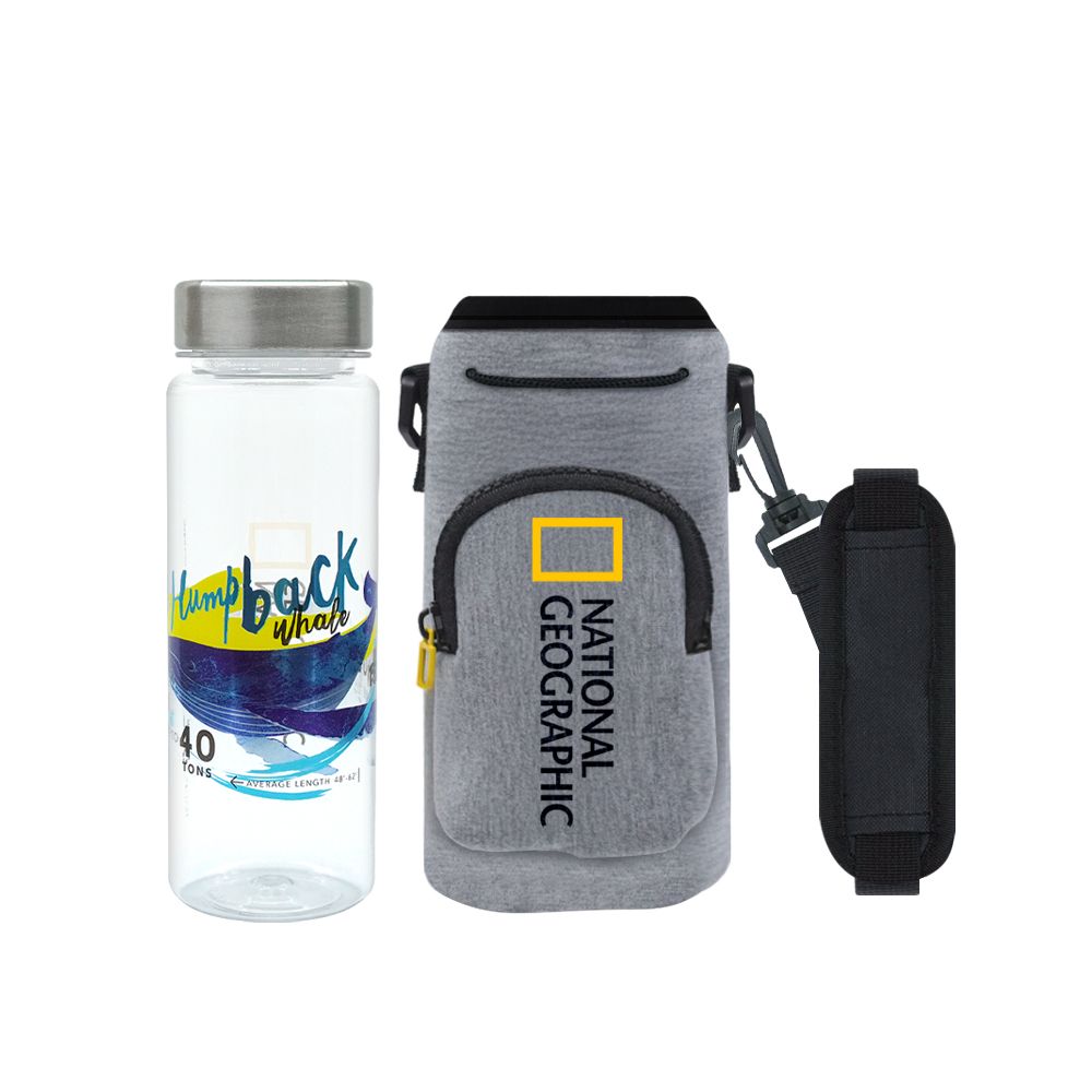 National Geographic國家地理冷水壺500ml+保溫揹袋盒裝組/ 海洋Ocean