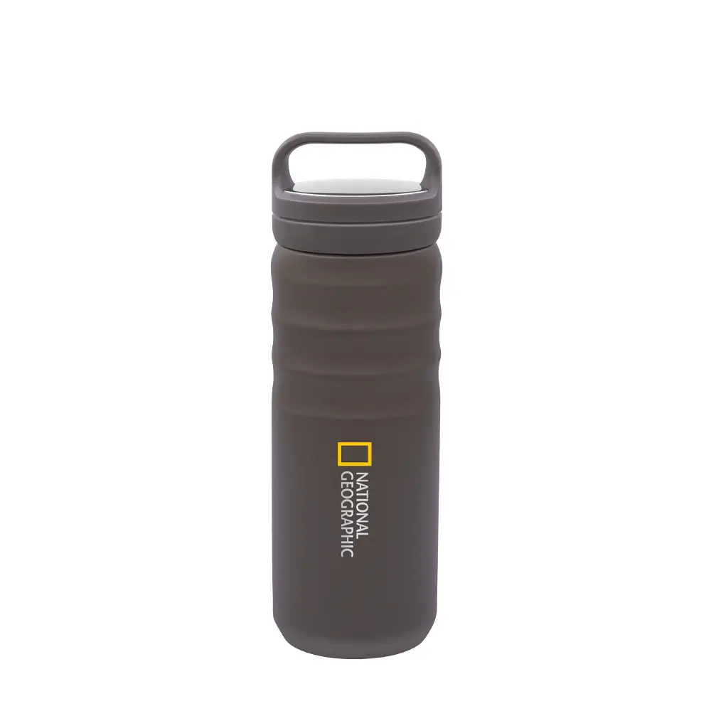 National Geographic國家地理提把不鏽鋼保溫水壺/ 540ml/ 都市灰