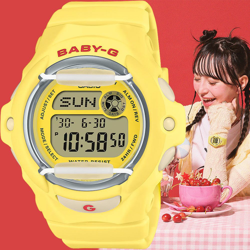 CASIO 卡西歐 Baby-G 甜美櫻桃-黃 BG-169CH-9
