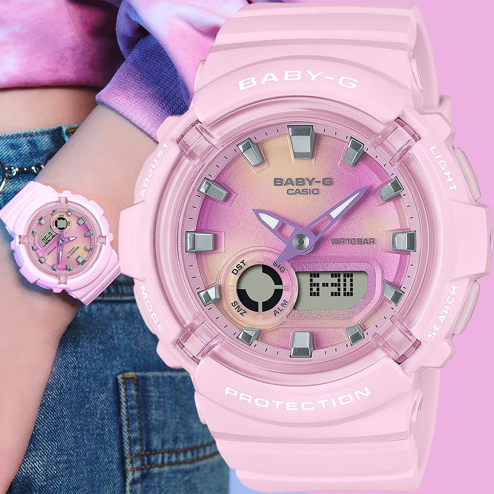 CASIO 卡西歐 BABY-G 扎染圖案雙顯手錶 BGA-280TD-4A