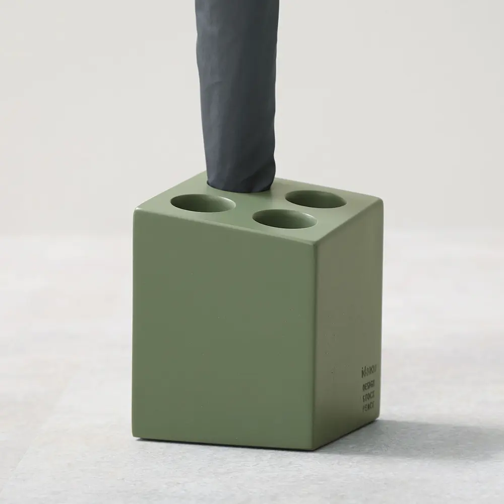 日本ideaco mini cube 砂岩4孔雨傘架/ 苔蘚綠