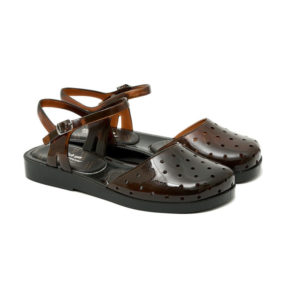 韓國 ROCKFISH GLAIR SLINGBACK SANDALS 女款 鏤空涼感果凍涼鞋 透明棕CLEAR BROWN/ 245-250mm