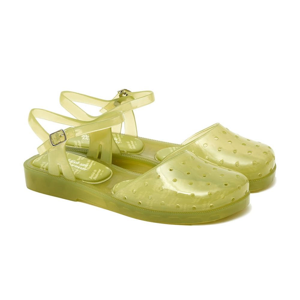 韓國 ROCKFISH GLAIR SLINGBACK SANDALS 女款 鏤空涼感果凍涼鞋 透明橄欖綠CLEAR OLIVE/ 240-245mm