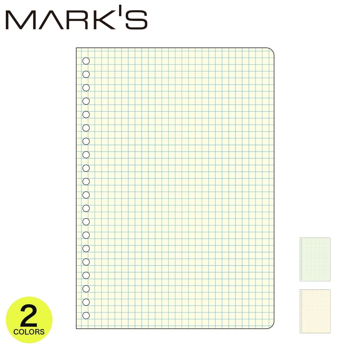 日本 MARK'S PapiKnot 活頁筆記本內頁/ 5mm方眼/ 薩克斯藍
