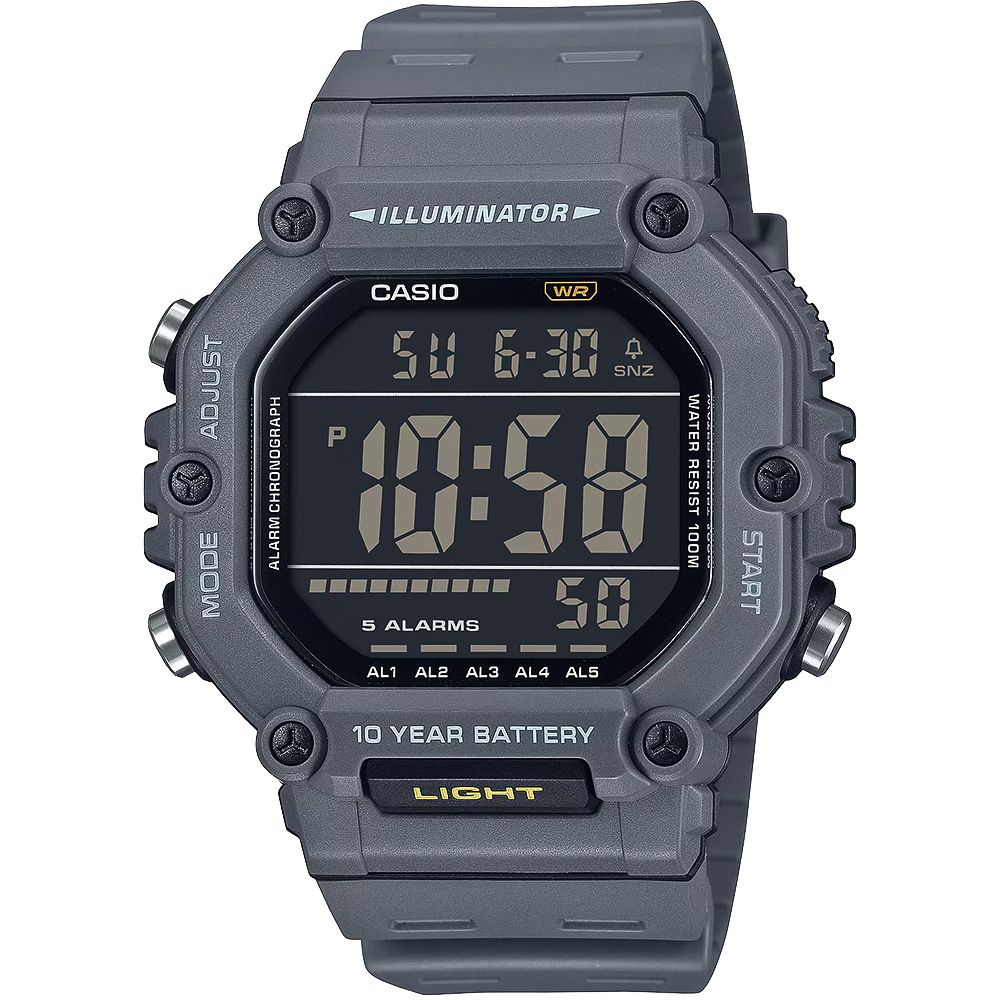 CASIO 卡西歐 大屏幕顯示 10年電力手錶-鐵灰 AE-1600H-8BV