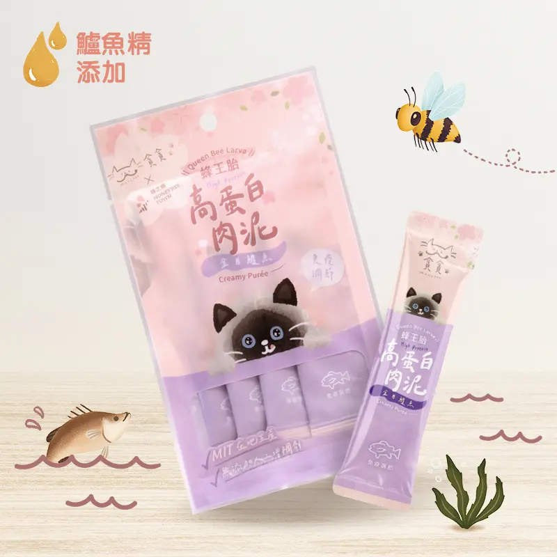 貪貪蜂王胎高蛋白肉泥條/ 金目鱸魚/ 4入
