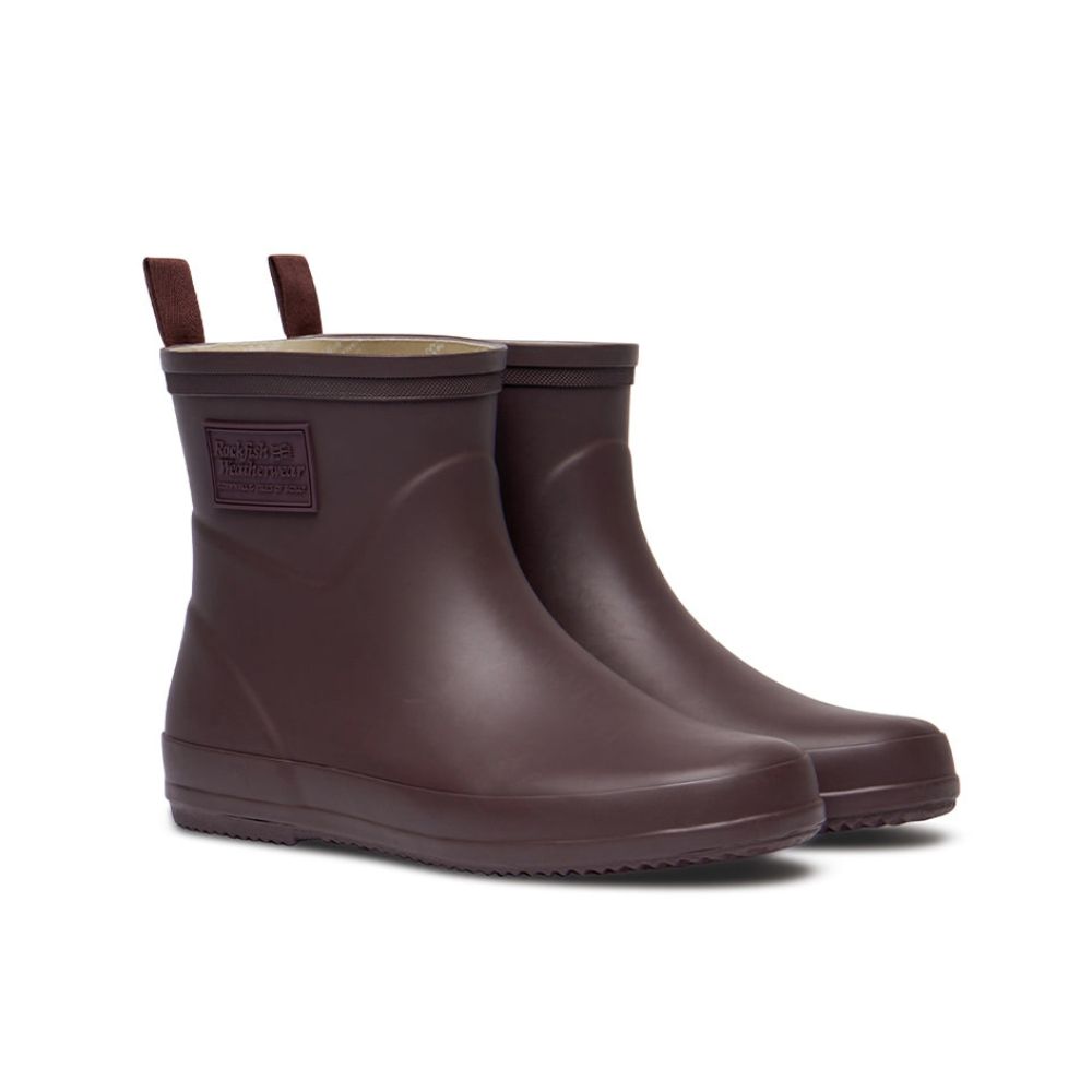 韓國 ROCKFISH EBBY RAIN BOOTS SHORT 女款 簡約素面短筒雨靴 酒紅色BURGUNDY/ 235-240mm