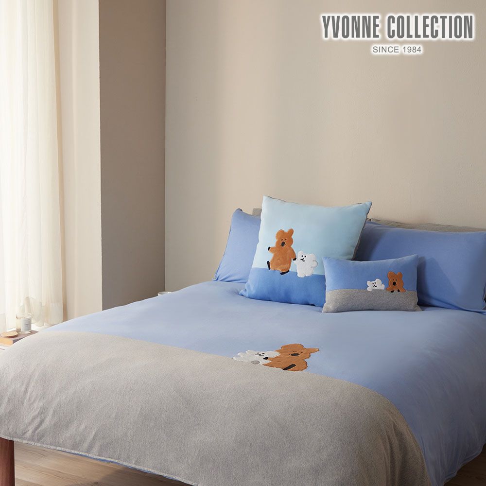 YVONNE COLLECTION QUOKKA & BOBO雙人被套+枕套組-海島藍 (DINOTAENG)