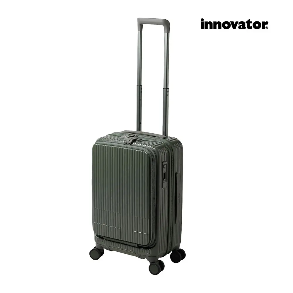 【Innovator】19吋 雙前開 剎車 防盜拉鍊拉桿箱/ 森林卡其色