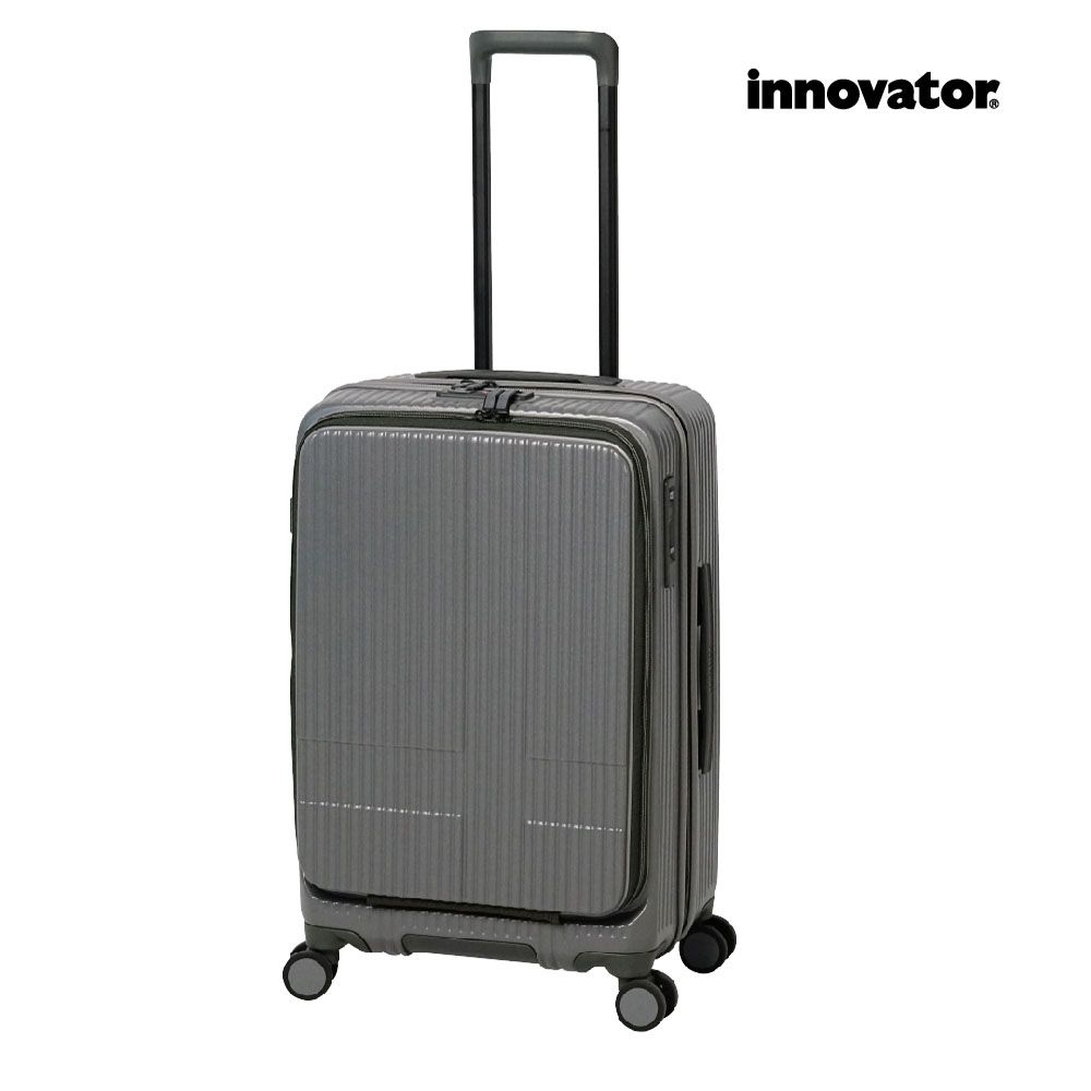 【Innovator】24吋 雙前開 剎車 防盜拉鍊拉桿箱/ 鋼鐵灰
