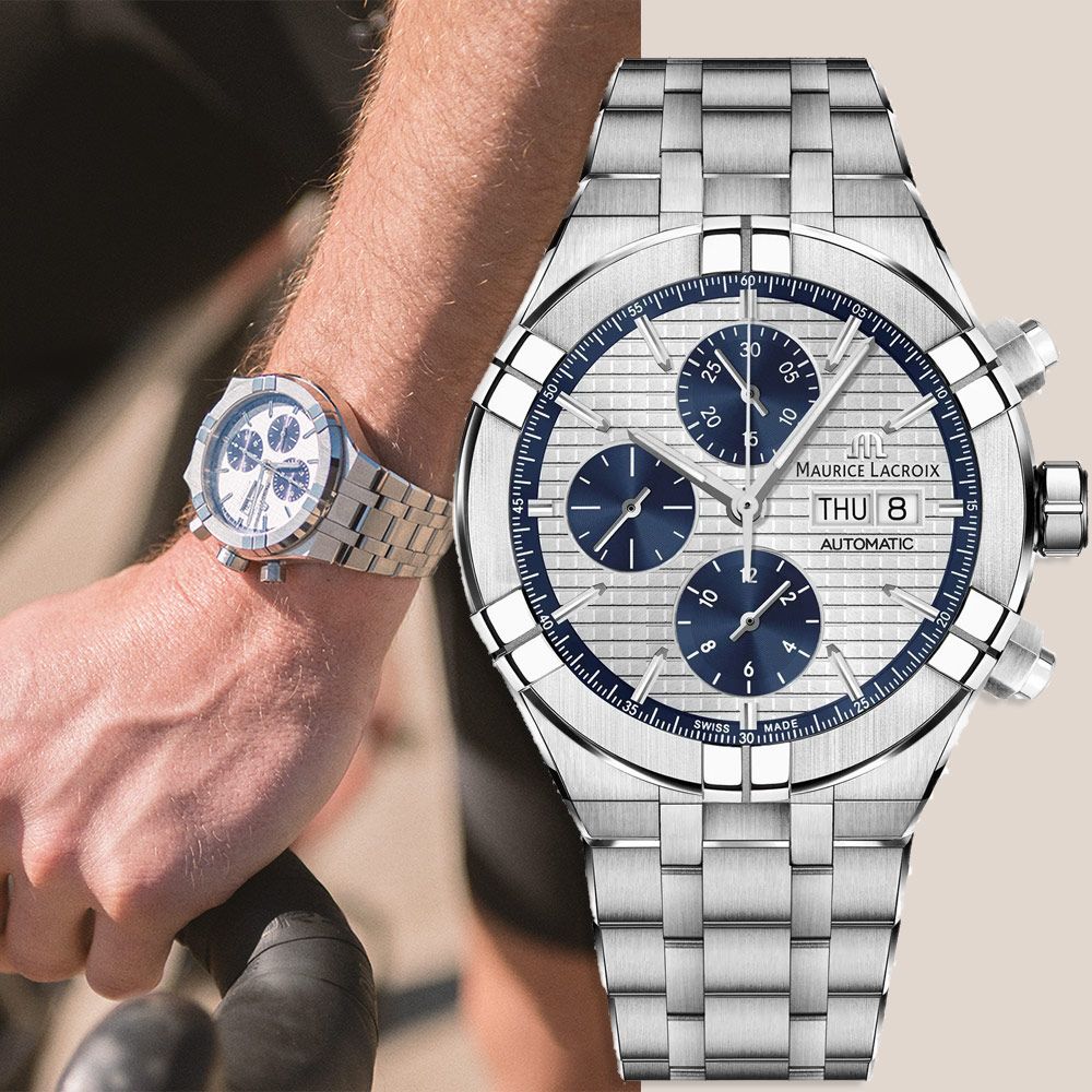 Maurice Lacroix 艾美錶 AIKON 200米三眼計時機械錶-44mm AI6038-SS002-131-1