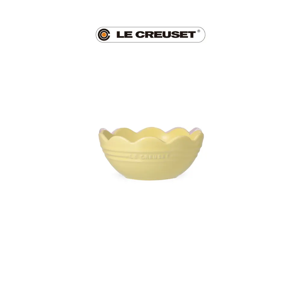 LE CREUSET瓷器蕾絲花型碗/ 350ml/ 艾莉絲黃